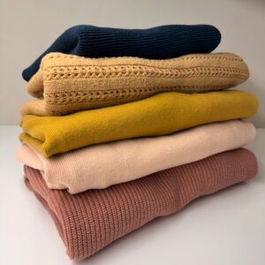 Club Monaco Women's Sweater Set - Navy, Mustard, Blush, Mauve